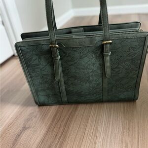 ECOSUSI Laptop Bag For Women 15.6 Inch Work Tote Bags PU Leather Computer Purse